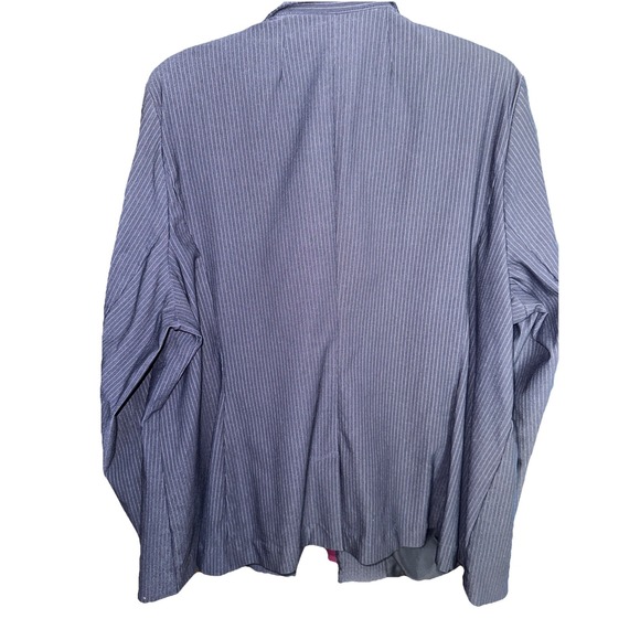 Lane Bryant Navy‎ Blue Pinstripe Blazer Jacket Women Plus Size size 22 preloved - Picture 3 of 12